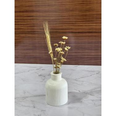 Imagem de Arranjo de Flores SempreVivas Naturais em Vaso Decorativo, 15 cm, Bran