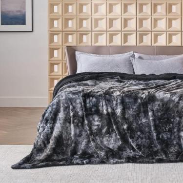 Imagem de Cobertor Bedsure Fuzzy Queen Size Black Faux Fur Sherpa