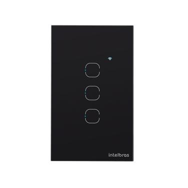 Imagem de Interruptor Touch Inteligente Zigbee 3 Teclas EZS 1003 Preto Intelbras