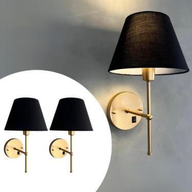 Imagem de Kit 2 Arandelas De Parede Clássica interna Com Interruptor Cúpula Ref 