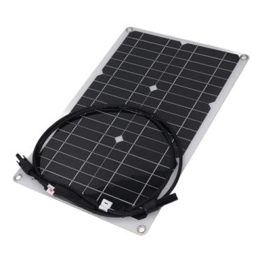 Imagem de POCREATION Painel Solar de 20W, Painel Solar Flexível de Silício Monocristalino para Camping Em RV ou Barco, Controlador de Carga de Bateria de 18V Suporta 300W, Proteção contra Sobrecarga.