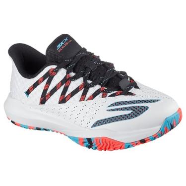 Imagem de Skechers Tênis feminino Viper Court Rally Pickleball, Branco/Rosa/Azul Claro, 35