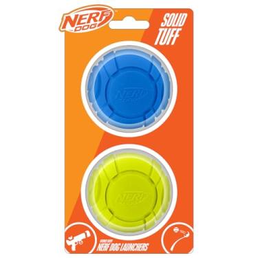 Imagem de Nerf Dog Brinquedos Sonic Ball para cães, leves, duráveis e resistentes à água, 6,3 cm, para raças pequenas/médias/grandes, dois pacotes, verde e laranja