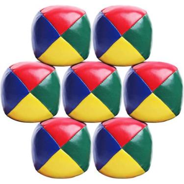 Imagem de Pacote com 7 bolas de malabarismo para iniciantes, bolas de malabarism