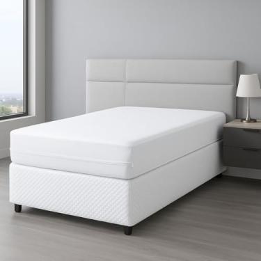 Imagem de Protetor de Colchão Solteiro Malha Gel com Zíper – Capa Protetora (BRANCO)