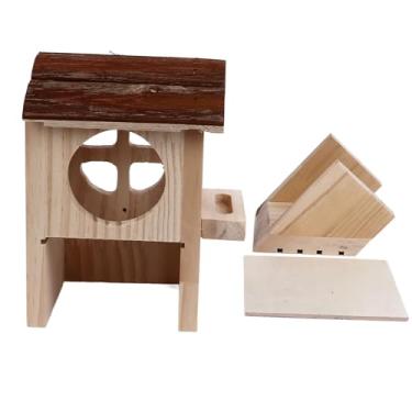 Imagem de Casa de Brinquedo para Mastigar, de Escalada de Hamster Feita de Madeira, Esconderijo Seguro para Coelhos Hamster, Chinchilas e Outros Animais Pequenos