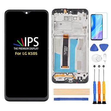Imagem de A-MIND Para LG K50S LMX540HM LMX540BMW LMX540EMW Substituição de tela de 6,5 polegadas com tela sensível ao toque digitalizador LCD kits de reparo de montagem completa, com protetor de tela grátis +