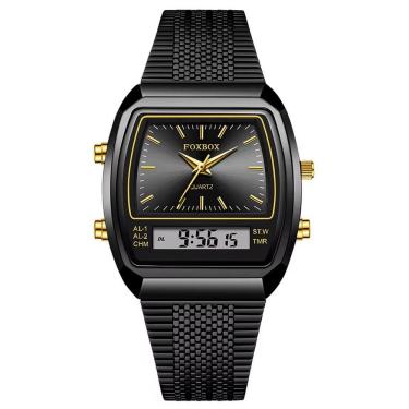 Imagem de relógio esportivo digital à prova dágua em  aço inoxidavel  masculino