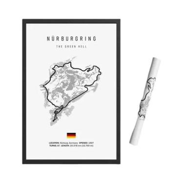 Imagem de Arte De Parede Vintage Em Lona HD Com Tema De Circuito De Fórmula 1 Im