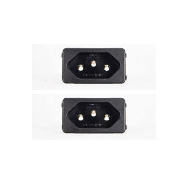 Imagem de 02 Tomada Margirius De Caixa Embutir Padrão Weg 10/20A Preto