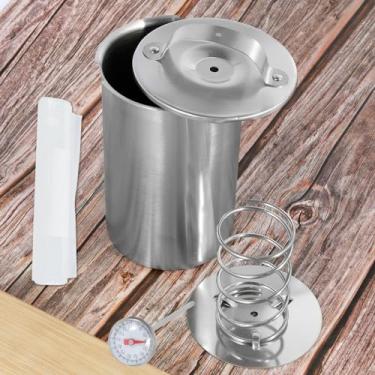 Imagem de Máquina de Presunto de Aço Inoxidável Forma Redonda Panela de Prensa de Carne com Termômetro Multifuncional Molde de Prensa de Carne Deli Prensa de Carne com 15 Sacos para Ferver Carne