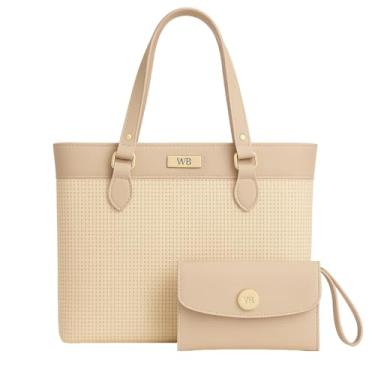 Imagem de Bolsa De Praia Alça De Ombro Espaçosa Ideal Para Viagens E Passeios (Nude)