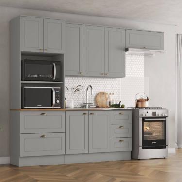 Imagem de Cozinha Modulada 4 peças 8 portas 5 gavetas S/ Tampo Americana Henn