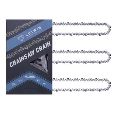 Imagem de Cutwin Pacote com 3 Correntes de Motosserra de 18", Passo de 0,325", Calibre de 0,058", 72 Elos de Transmissão, Lâmina de Motosserra de Substituição Aprovada Pela Ul Full Chisel, Cw-J72, para Cs-450,