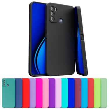 Imagem de Capa Celular Case Compatível Motorola Moto G60 Silicone Aveludada Com Proteção De Câmera (AZUL MARINHO)