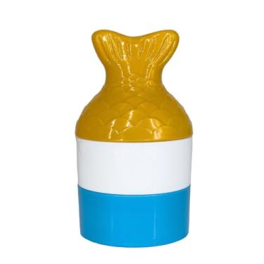 Imagem de Flonsa Aplicador de protetor solar, protetor solar de esponja recarregável Blue Fish comporta 74 ml para crianças, mulheres, homens, ao ar livre, sem bagunça, portátil, viagem