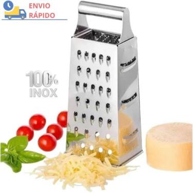 Imagem de Ralador em Inox 4 Funções Ralar Fatiar Manual Legumes Queijo - SQ Só Q