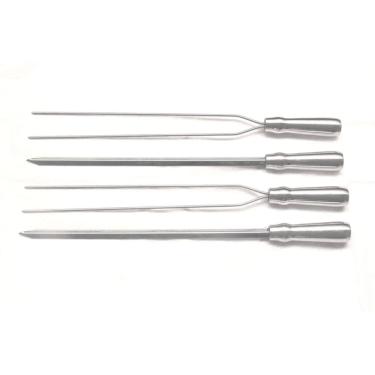 Imagem de Conjunto de 4 espetos para churrascos simples e duplo