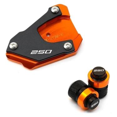 Imagem de Tampas de pneu de almofada de extensão de suporte lateral de motocicleta compatíveis com 390 250 Adventure 390ADV 2020-2024 250ADV 390 250 ADV CNC (Conjunto Laranja 250)
