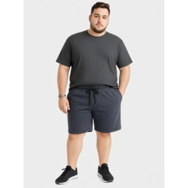 Imagem de Bermuda de Moletom Plus Size Masculino Chumbo Shorts de Moletom Plus S