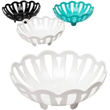 Imagem de Fruteira de mesa de plastico redonda vazado colors 12,5x30cm