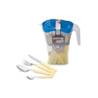 Imagem de Faqueiro inox 24pc cb.plas jarr.bg - BARICHELLO