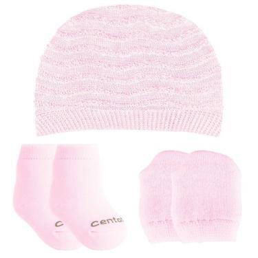 Imagem de Kit 5 Peças Conjunto Enxoval Rosa Para Bebê Roupa Recem Nascido - Cent