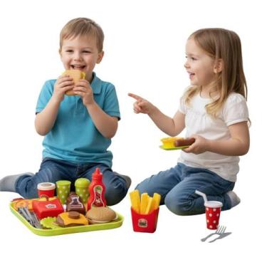 Imagem de Kit Lanchonete Fastfood Sanduiche Cozinha Brinquedo Infantil - Cim-Toy
