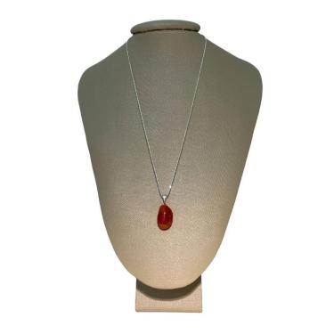 Imagem de Colar Diamantado Prata 925 Cornalina Polida - Ponte Vecchio