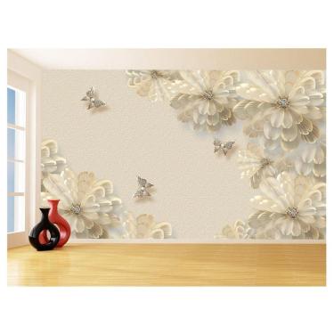 Imagem de Papel De Parede 3D Floral Textura Sala Flores 3,5M Xfl308