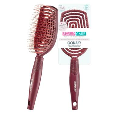Imagem de Conair Escova de cabelo desembaraçadora para cuidados com o couro cabeludo – Escova de cabelo encaracolado – Massageadora de couro cabeludo – escovas de cabelo para mulheres e homens – desembaraçadora