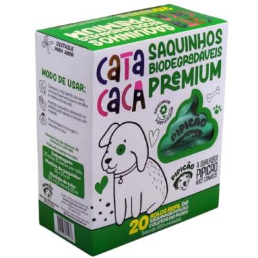 Imagem de Kit 20 Rolos de Saquinhos Higiênicos Perfumados Verde Biodegradáveis Cata Caca Pipicão