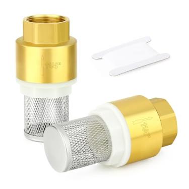 Imagem de GASHER 2 peças de válvula de pé de latão com filtro, válvulas de retenção de rosca fêmea de 3,5 cm, para bomba de água, irrigação, sistema de tubulação industrial