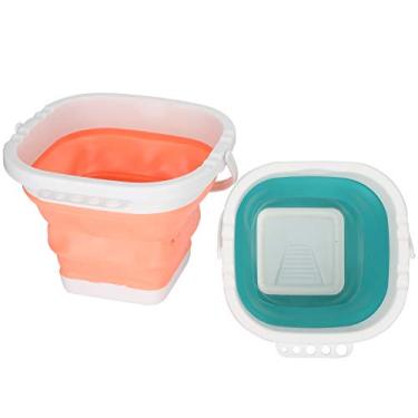 Imagem de Acouto Lavadora de Escova de Tinta Dobrável 2 Peças Dobrável Portátil Escova de Lavagem Limpador de Multiuso Balde de Lavagem de Silicone Portátil Balde de Aquarela Pintura a óleo