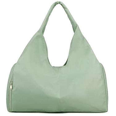 Imagem de Forestfish Bolsa esportiva de ginástica com bolso seco e compartimento para sapatos para mulheres e homens, Verde
