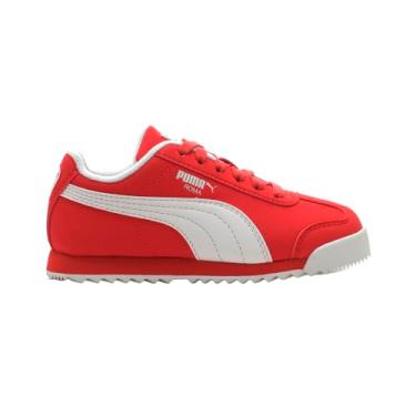 Imagem de PUMA Tênis infantil unissex Roma (criança pequena), Para todos os tempos, vermelho/PUMA branco, 16