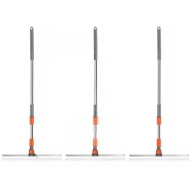 Imagem de Rodo Vassoura Mágica de Silicone Multiuso com Cabo Extensor Raspador para Limpeza de Vidros e Pisos(3 PCS)