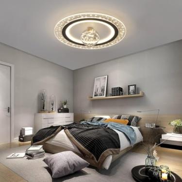 Imagem de Luminária de teto LED moderna redonda com controle remoto 100 cm lâmpada de sala de estar grande acrílico design personalizado iluminação adequada para quarto escritório hotel cozinha lustre