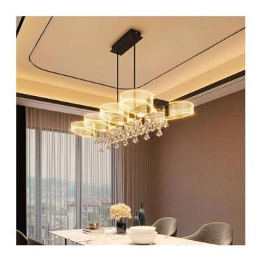 Imagem de Lustre luxuoso, decoração moderna para casa, luzes led, luminárias pendentes, compatíveis com lustres de sala de estar, compatíveis com iluminação interna de sala de jantar, escurecimento re