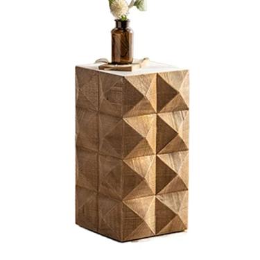 Imagem de Mesa auxiliar mesa auxiliar de madeira maciça para interiores, mesa lateral quadrada para sofá, mesa lateral para pátio, mesa decorativa para plantas, mesa de centro, mesa para sala de estar, mesa de