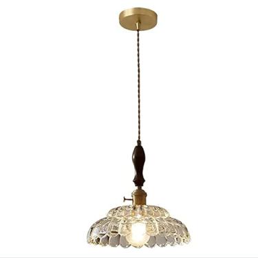Imagem de YQSLQZZ Lustre vintage para casa de fazenda, sala de jantar, cozinha, ilha, iluminação decorativa, luminária pendente de vidro, luzes de teto japonesas vintage, para mesa de jantar acima da pia