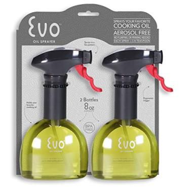 Imagem de EVO Oil Sprayer, Sem aerossol para azeite de oliva e óleos de cozinha, amarelo 227 g, conjunto de duas garrafas