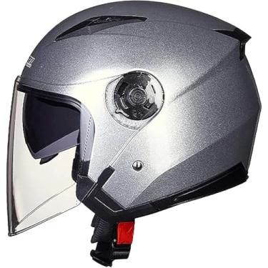 Imagem de Capacete De Motocicleta 3/4 Capacete De Motocicleta Retrô Capacete De Motocicleta Capacete De Motocicleta Aprovado Pelo Dot/Ece Com Viseira Dupla Capacete A Jato Para Scooter C, B, XL/58-59CM