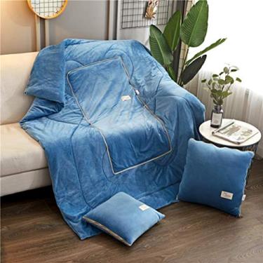 Imagem de Almofada com zíper 50 x 50 cm, cor 6, edredom, almofada lavável, travesseiro de uso duplo, mantém quente, fofo, compacto, dobrável, macio ao toque, compatível com aquecimento de piso, bidirecional