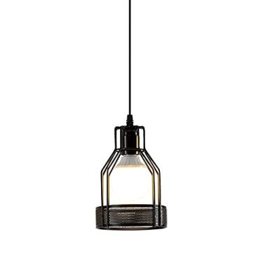 Imagem de YQSLQZZ Lustre de sala de jantar industrial, luminária pendente de ilha de cozinha preta vintage, gaiola ajustável de altura para casa de fazenda, luzes de teto suspensas, para entrada no corredor