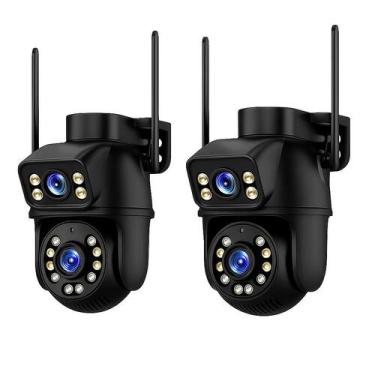 Imagem de Kit 2 Câmeras Externa Ip Wifi Segurança Dupla Lente Full HD 8mp Speed 