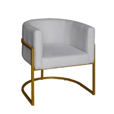 Imagem de Poltrona Base Industrial Dourado Sala de Estar Lety Veludo S05 - D'Rossi