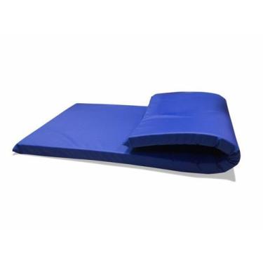 Imagem de COLCHONETE AZUL ACADEMIA / YOGA / PILATES - 90x40x3cm - DUPLA COSTURA 