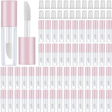 Imagem de Tubo de brilho labial Patelai 100 peças de 1,2 ml rosa recarregável