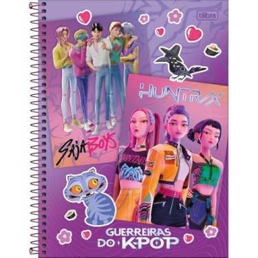 Imagem de Tilibra - Caderno Espiral Capa Dura Universitário 1 Matéria Guerreiras do K-Pop 80 Folhas - Capa Roxa Saja Boys + Huntrix